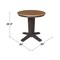 International Concepts 30 in. Solid Wood Round Top Pedestal Dining Table - 29.9 in. High, Hickory/Washed Coal K45-30RT-23B - alternate 4